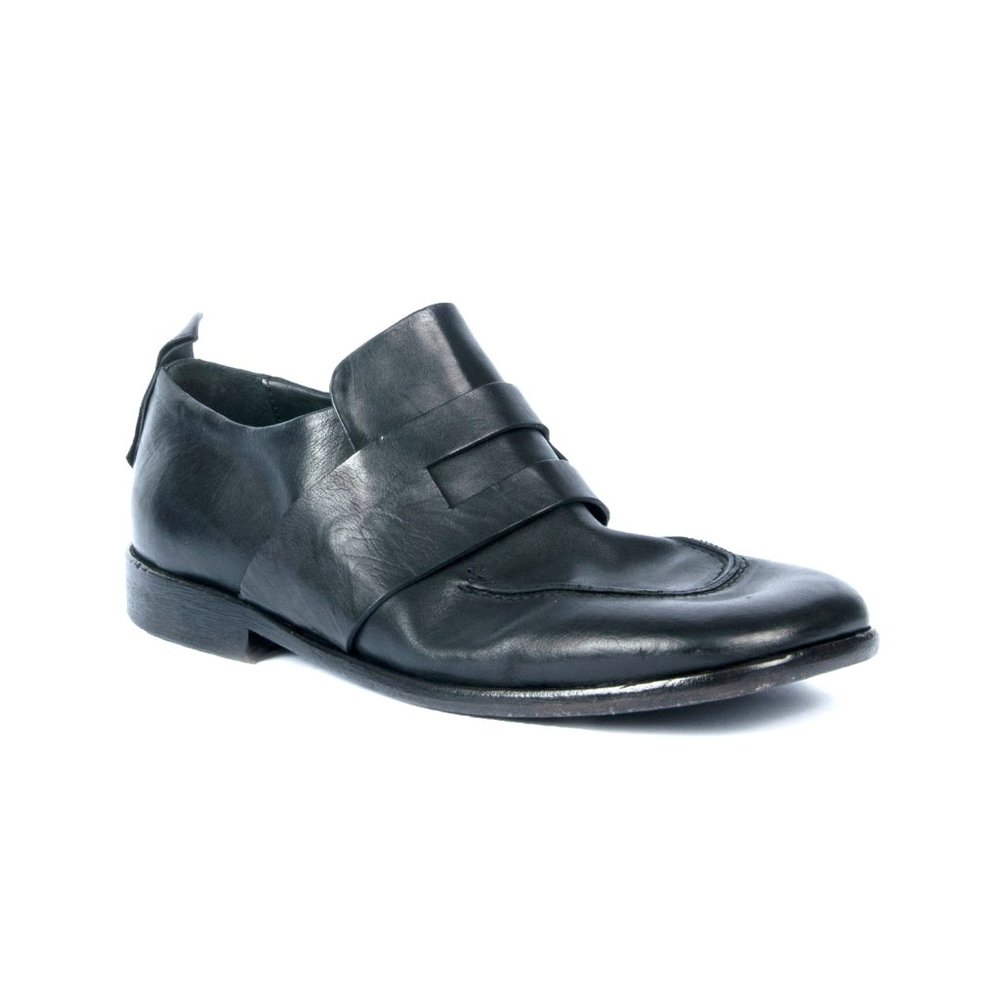 Ernesto Dolani Men's Black Loafer soft washed leather